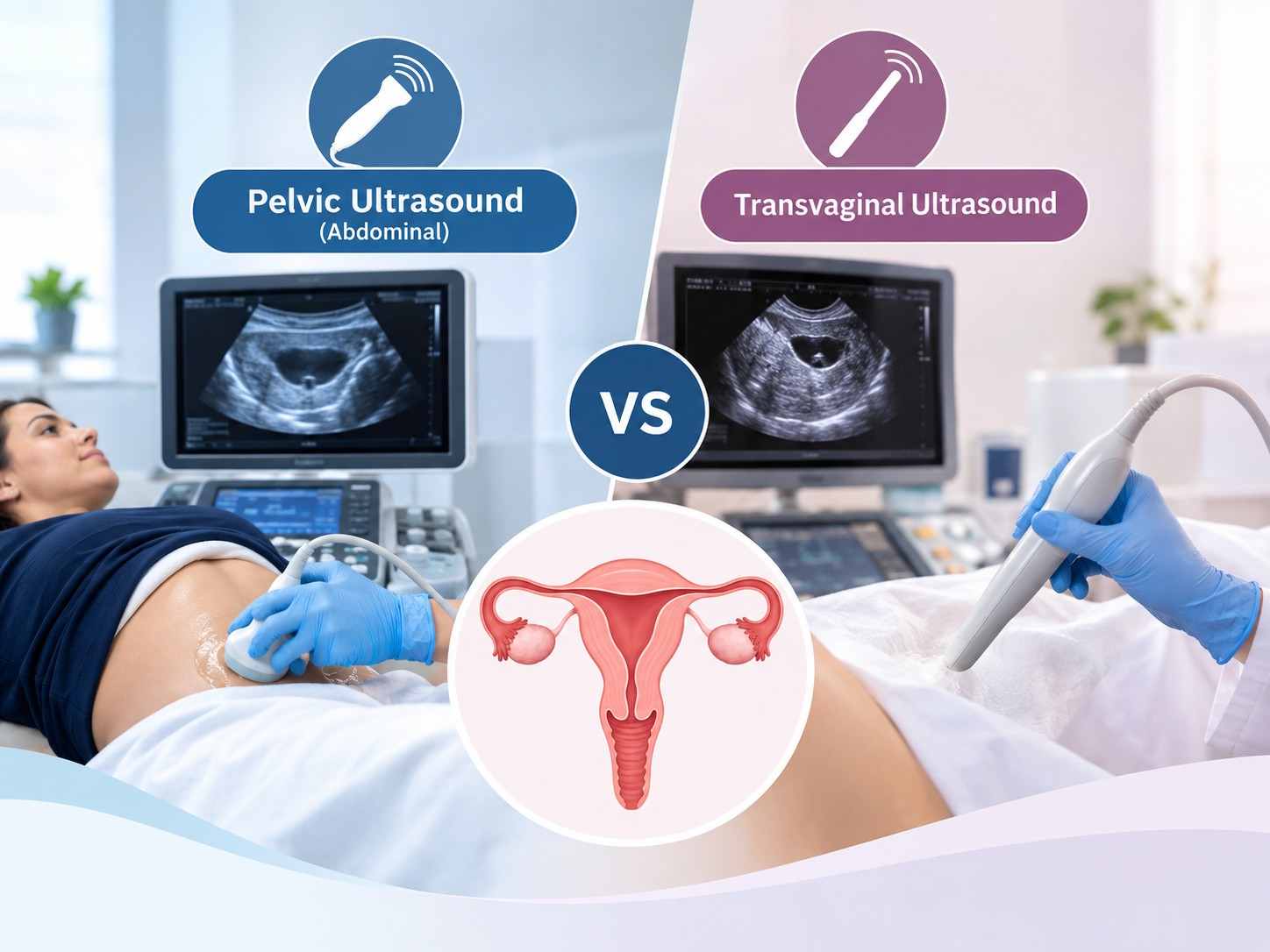 pelvic ultrasound vs transvaginal ultrasound